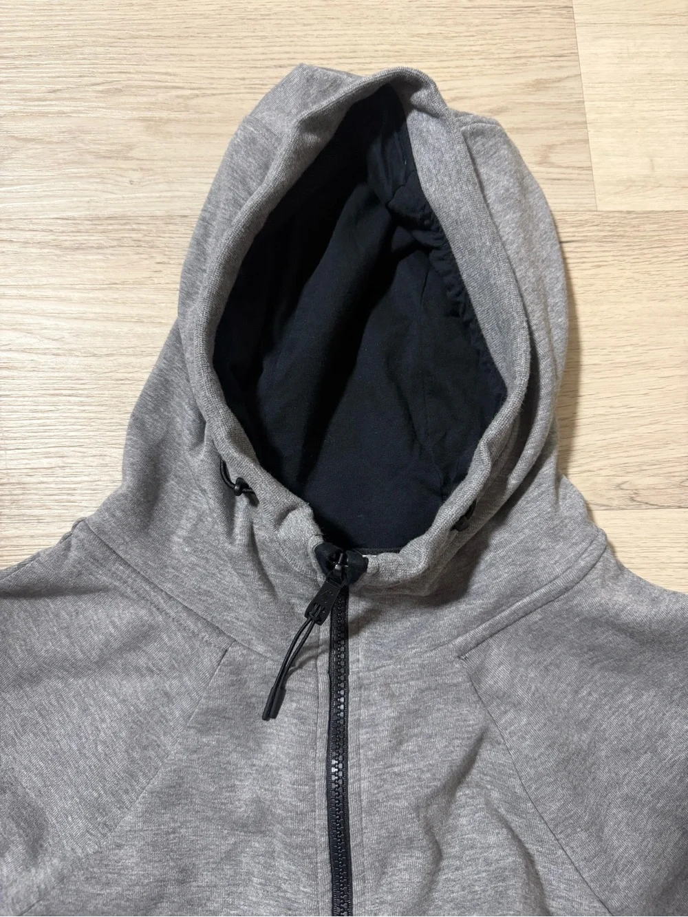 Nike Heather Grey Black Tech Sweatshirt Hoodie Zip Up Women’s Size Small